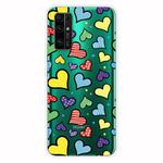 For Huawei Honor 30S Shockproof Painted Transparent TPU Protective Case(Hearts)