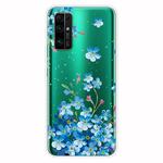 For Huawei Honor 30S Shockproof Painted Transparent TPU Protective Case(Star Flower)