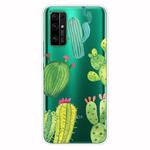 For Huawei Honor 30S Shockproof Painted Transparent TPU Protective Case(Cactus)