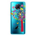 For Xiaomi Redmi K30 Pro Shockproof Painted Transparent TPU Protective Case(Tree and Cat)