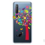 For Xiaomi Mi 10 5G Shockproof Painted Transparent TPU Protective Case(Tree and Cat)