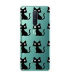 For OnePlus 8 Shockproof Painted Transparent TPU Protective Case(Black Cats)