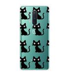 For OnePlus 8 Pro Shockproof Painted Transparent TPU Protective Case(Black Cats)