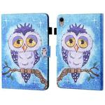 For iPad 10th Gen 10.9 2022 Coloured Drawing Stitching Smart Leather Tablet Case(Blue Owl)