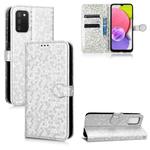 For Samsung Galaxy A03s 166mm Honeycomb Dot Texture Leather Phone Case(Silver)