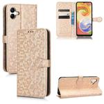 For Samsung Galaxy A04 Honeycomb Dot Texture Leather Phone Case(Gold)