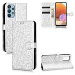 For Samsung Galaxy A32 4G EU Version Honeycomb Dot Texture Leather Phone Case(Silver)