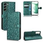 For Samsung Galaxy S21 5G Honeycomb Dot Texture Leather Phone Case(Green)