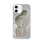 For iPhone 12 mini Color Painted Mirror Phone Case(Leaf)