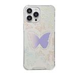 For iPhone 12 Pro Color Painted Mirror Phone Case(Purple Butterfly)