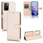 For Xiaomi Redmi Note 11 5G Honeycomb Dot Texture Leather Phone Case(Gold)
