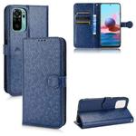 For Xiaomi Redmi Note 10 4G / 10S Honeycomb Dot Texture Leather Phone Case(Blue)