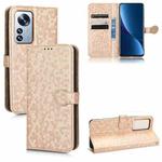 For Xiaomi 12 / 12S Honeycomb Dot Texture Leather Phone Case(Gold)
