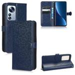 For Xiaomi 12 / 12S Honeycomb Dot Texture Leather Phone Case(Blue)