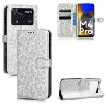 For Xiaomi Poco M4 Pro 4G Honeycomb Dot Texture Leather Phone Case(Silver)