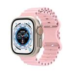 Ocean Style Silicone Watch Band For Apple Watch Ultra 49mm / Series 8&7 45mm / SE 2&6&SE&5&4 44mm / 3&2&1 42mm(Pink)