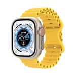 Ocean Style Silicone Watch Band For Apple Watch Ultra 49mm / Series 8&7 45mm / SE 2&6&SE&5&4 44mm / 3&2&1 42mm(Yellow)