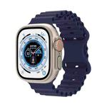 Ocean Style Silicone Watch Band For Apple Watch Ultra 49mm / Series 8&7 45mm / SE 2&6&SE&5&4 44mm / 3&2&1 42mm(Dark Blue)