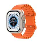 Ocean Style Silicone Watch Band For Apple Watch Ultra 49mm&Watch Ultra 2 49mm / Series 9&8&7 45mm / SE 3&SE 2&6&SE&5&4 44mm / 3&2&1 42mm(Orange)