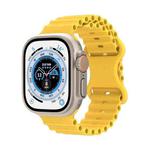 Ocean Style Silicone Watch Band For Apple Watch Series 8&7 41mm / SE 2&6&SE&5&4 40mm / 3&2&1 38mm(Yellow)