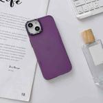For iPhone 14 Plus Glossy Metal Lens Frame PC Phone Case(Purple)