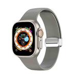 Folding Buckle Silicone Watch Band For Apple Watch Ultra 49mm(Grey)
