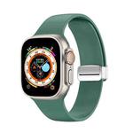 Folding Buckle Silicone Watch Band For Apple Watch Ultra 49mm(Army Green)