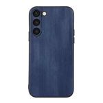 For Samsung Galaxy S23+ 5G Yellow Cow Texture PU Phone Case(Blue)