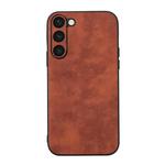 For Samsung Galaxy S23+ 5G Morocco Texture PU Phone Case(Brown)