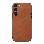 For Samsung Galaxy S23+ 5G Cowhide Texture PU Phone Case(Brown)