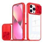 For iPhone 14 Pro 360 Full Body Sliding Camshield Phone Case(Red)