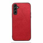 For Samsung Galaxy A14 5G Wood Texture PU Phone Case(Red)