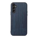 For Samsung Galaxy A14 5G Wood Texture PU Phone Case(Blue)