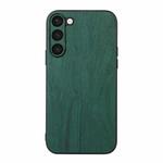 For Samsung Galaxy S23+ 5G Wood Texture PU Phone Case(Green)