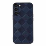 For Samsung Galaxy S23+ 5G Weave Plaid PU Phone Case(Blue)