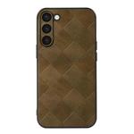 For Samsung Galaxy S23+ 5G Weave Plaid PU Phone Case(Green)