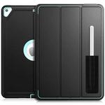 For iPad 10.2 2021 / 2020 / 2019 / Air 10.5 2019 3-Fold Amor Shockproof Smart Tablet Case(Black Light Blue)