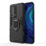 For Huawei P40 Pro PC + TPU Shockproof Protective Case with Magnetic Ring Holder(Black)