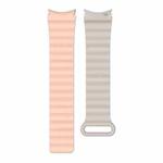 22mm For Samsung Galaxy Watch5 Silicone Magnetic Watch Band(Pink+Beige)