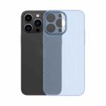 For iPhone 14 Honeycomb Hollow Heat Dissipation Phone Case(Blue)