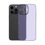 For iPhone 14 Honeycomb Hollow Heat Dissipation Phone Case(Deep Purple)