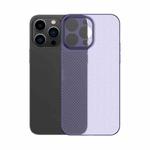 For iPhone 14 Plus Honeycomb Hollow Heat Dissipation Phone Case(Deep Purple)