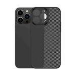 For iPhone 14 Pro Max Honeycomb Hollow Heat Dissipation Phone Case(Black)