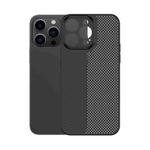 For iPhone 13 Pro Max Honeycomb Hollow Heat Dissipation Phone Case(Black)
