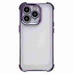 For iPhone 15 Pro Electroplating Four-corner Shockproof Space Phone Case(Purple)