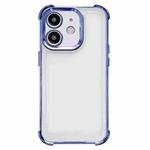 For iPhone 12 Electroplating Four-corner Shockproof Space Phone Case(Blue)