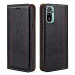 For Xiaomi Poco M5s 4G/Redmi Note 11 SE India Grid Texture Magnetic Flip Leather Phone Case(Black)