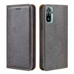 For Xiaomi Poco M5s 4G/Redmi Note 11 SE India Grid Texture Magnetic Flip Leather Phone Case(Grey)