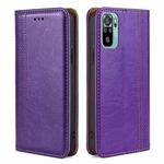 For Xiaomi Poco M5s 4G/Redmi Note 11 SE India Grid Texture Magnetic Flip Leather Phone Case(Purple)