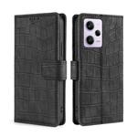 For Xiaomi Redmi Note 12 Pro 5G China Skin Feel Crocodile Magnetic Clasp Leather Phone Case(Black)